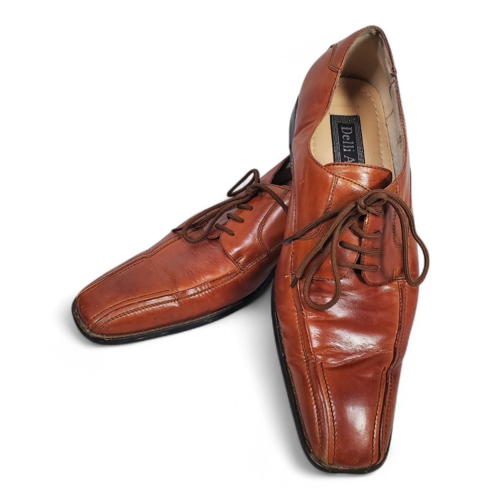 Delli Aldo Mens Dress Oxford Orange/Brown Size 8